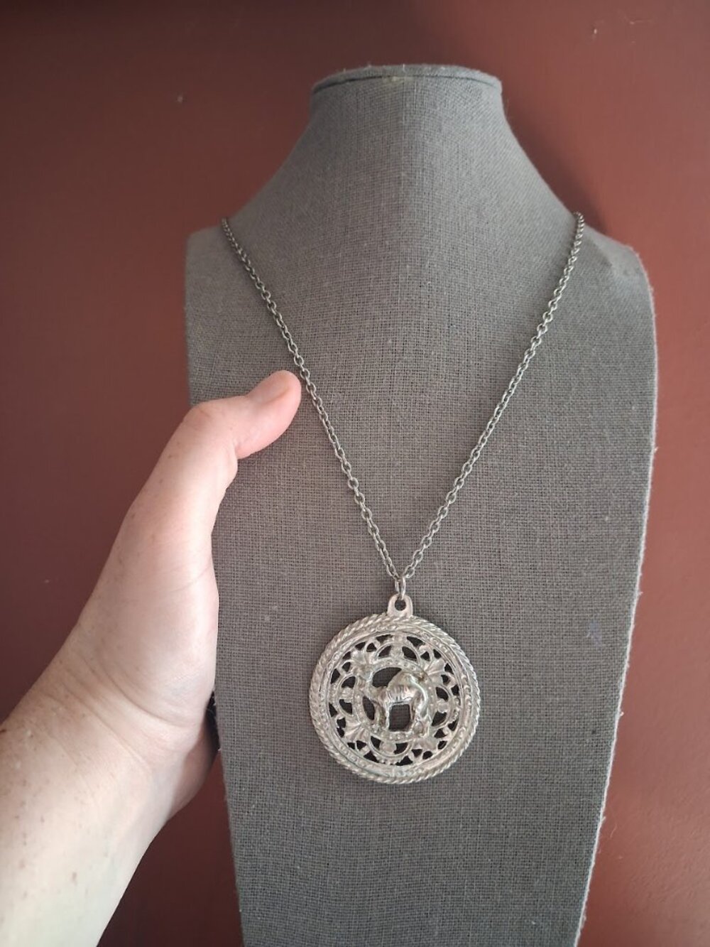 27 inch Camel statement necklace